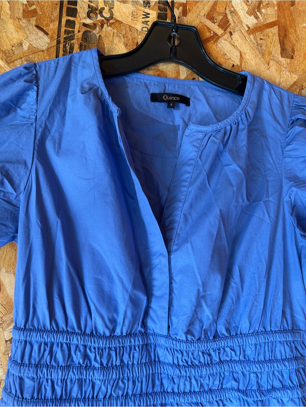 Quince Cornflower Blue V-Neck Tiered Maxi Dress new! Organic cotton!!! - Picture 2 of 15